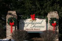 Someone decorated the Hazelwood Farms sign. It looks very nice. 

The flood lights are also operational now.